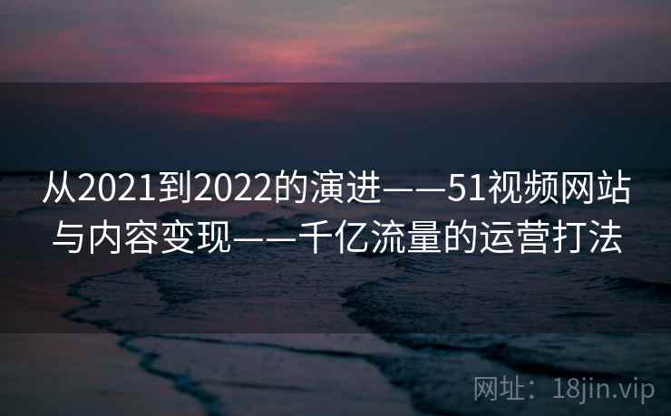 从2021到2022的演进——51视频网站与内容变现——千亿流量的运营打法