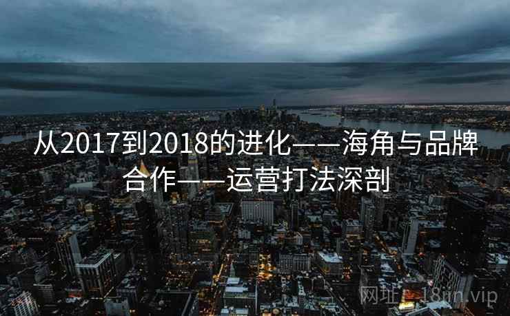 从2017到2018的进化——海角与品牌合作——运营打法深剖