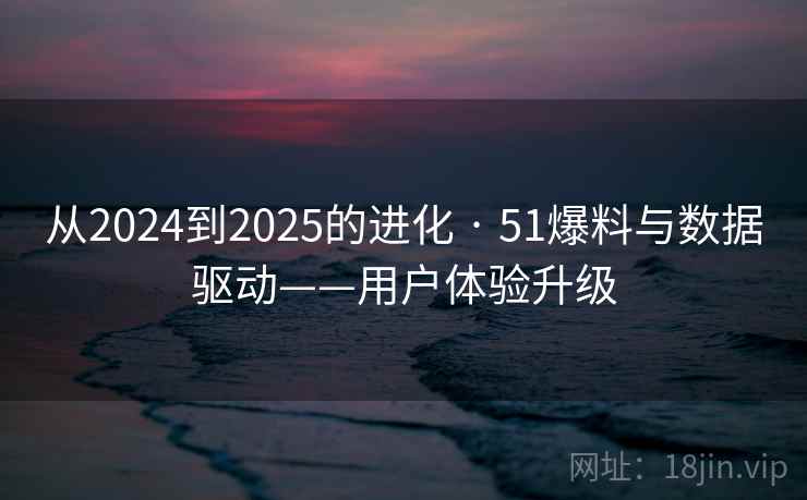 从2024到2025的进化 · 51爆料与数据驱动——用户体验升级
