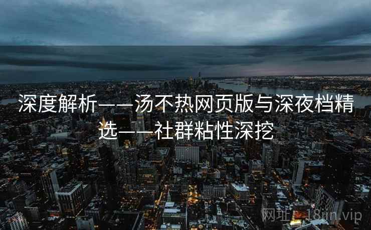 深度解析——汤不热网页版与深夜档精选——社群粘性深挖