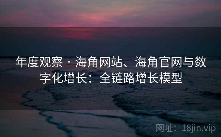 年度观察 · 海角网站、海角官网与数字化增长:全链路增长模型
