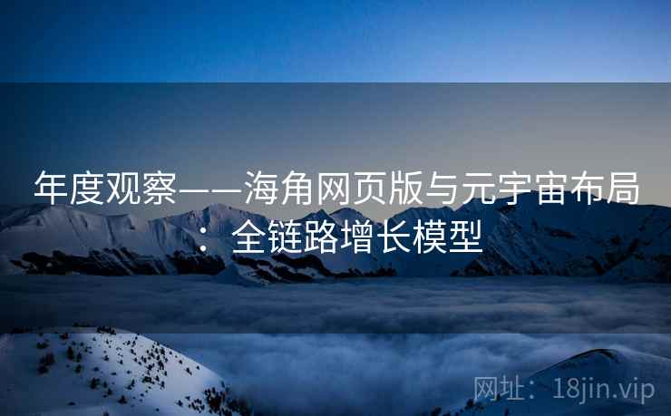 年度观察——海角网页版与元宇宙布局:全链路增长模型