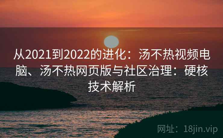 从2021到2022的进化:汤不热视频电脑、汤不热网页版与社区治理:硬核技术解析